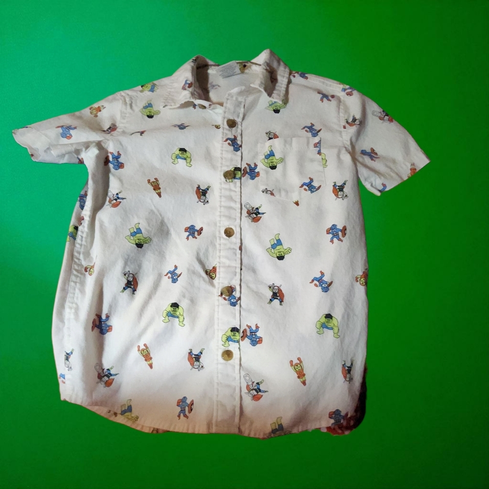 Marvel Jumping Beans Button Up Character Shirt Size 6